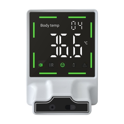Wall Mounted Electronic Infrared Thermometer Non-contact Automatic Alarm Temperature Measurement with Digital LCD Display