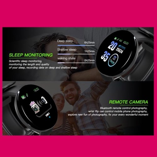 D18 Smart Watch 1.3 inch TFT Screen IP65 Waterproof Bracelet Sport Wristband