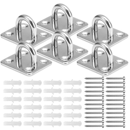 5mm Eye Plates Carabiners Screws Set Multifunctional Wall Mount Hanging Hook for Wall Mounting Hammocks