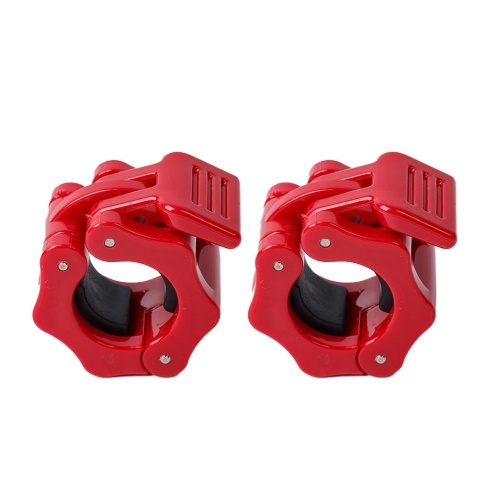 Pair of Barbell Clamps Quick Release Lock 1 Inch Diameter Standard Bar Weight Plates Collar Clips Weightlifting Fitness Training