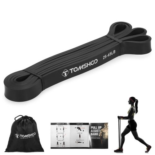 TOMSHOO Pull Up Assist Band Resistance Loop Band Powerlifting Workout Exercise Stretch Bands with Carry Bag