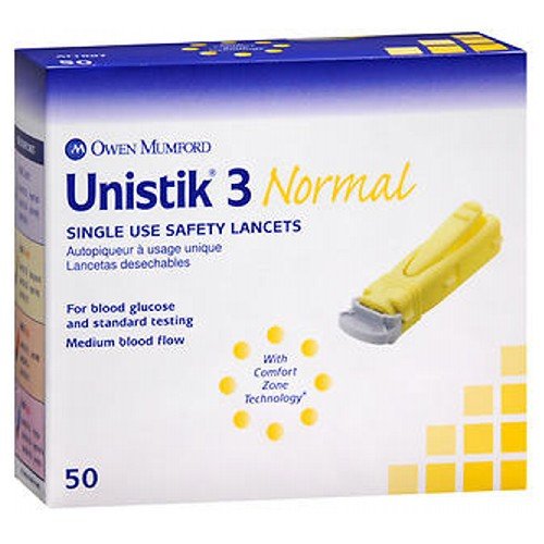 Unistik 3 Unistik 3 Normal Safety Lancets - 50 each