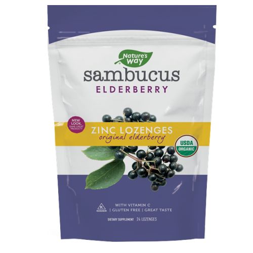 Nature's Way Sambucus Organic Zinc Lozenge - 24 Loz