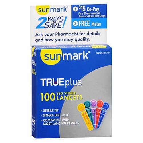 Sunmark TRUEplus 33 G Sterile Lancets - 100 Each