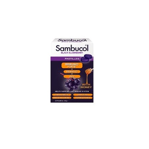 Sambucol Black Elderberry Pastilles - 20 Count