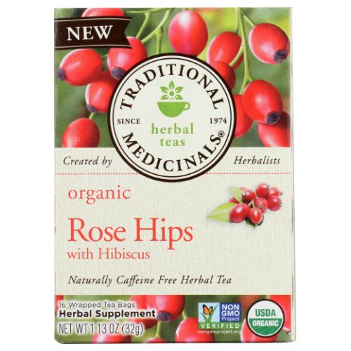Traditional Medicinals Teas Organic Tea - Rose Hips with Hibiscus 16 Bags