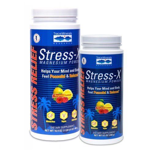 Trace Minerals Stress-X Magnesium Powder - Raspberry Lemon 16.9 Oz