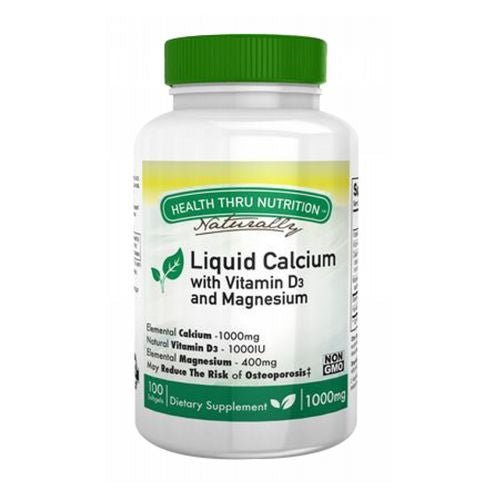 Liquid Calcium With Magnesium 100 Softgel by Health Thru Nutrition