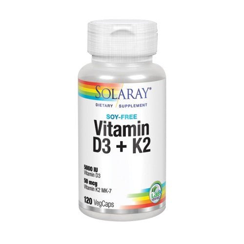 Vitamin D-3 & K-2 120 Veg Caps by Solaray