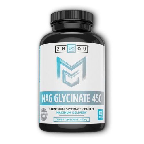 Mag Glycinate 450 180 Tabs by Zhou Nutrition