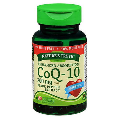 Natures Truth Enhanced Absorption CoQ10 plus Black Pepper Extract 50 Caps by Natures Truth