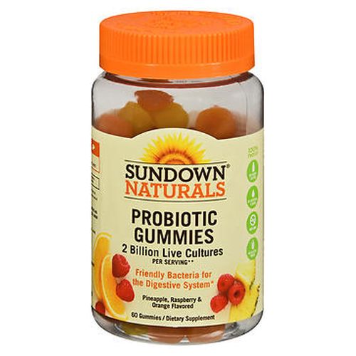 Sundown Naturals Probiotic Gummies Pineapple  Raspberry & Orange Flavored 60 Each by Sundown Naturals